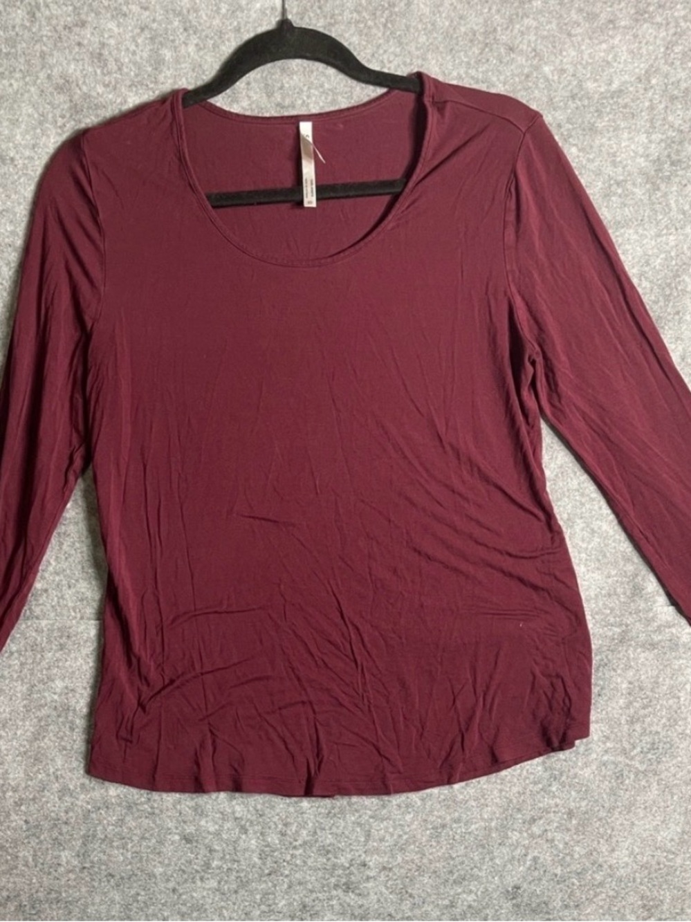 Soma Cool Nights Long Sleeve‎ Pajama Top Burgundy Wine Scoop Neck XS